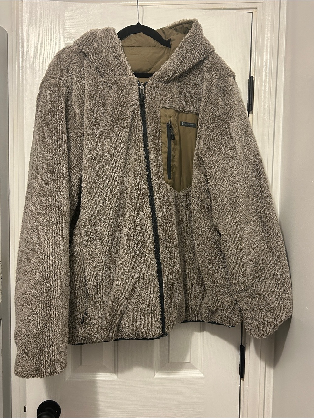 Free Country Men's Atlas Reversible Sherpa Jacket - XXL - Olive Green/Grey